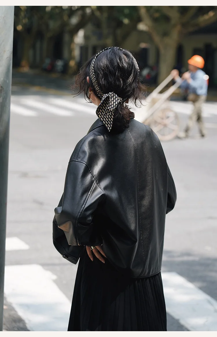 Women Short Coats Faux Leather Jackets Turn Down Collar Pu Coat Work Y2k Streetwear Jacket Casual Outerwear Autumn Winter