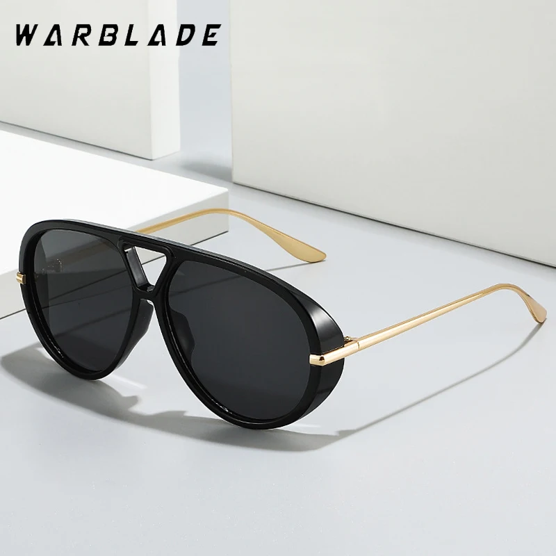 

2025 Brand Designer Retro Double Bridges Pilot Women Oversized Metal Frame Sunglasses Punk Men Gradient Shades UV400 Sun Glasses