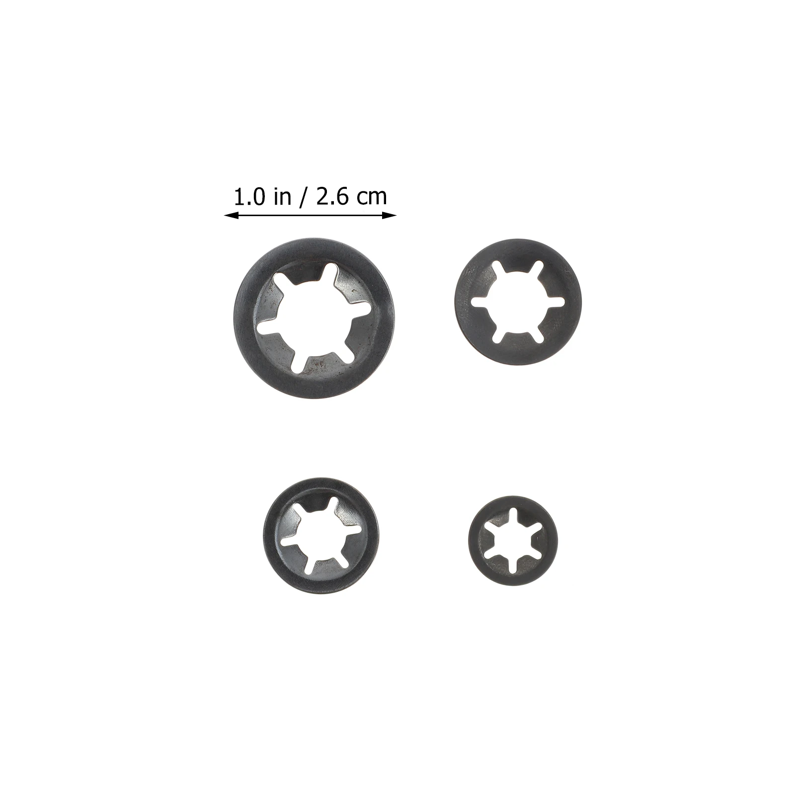 

260Pcs Star Lock Washers Inner Tooth Manganese Steel Industrial Push on Locking Washers Assortment Kit Strong Grip Rotation