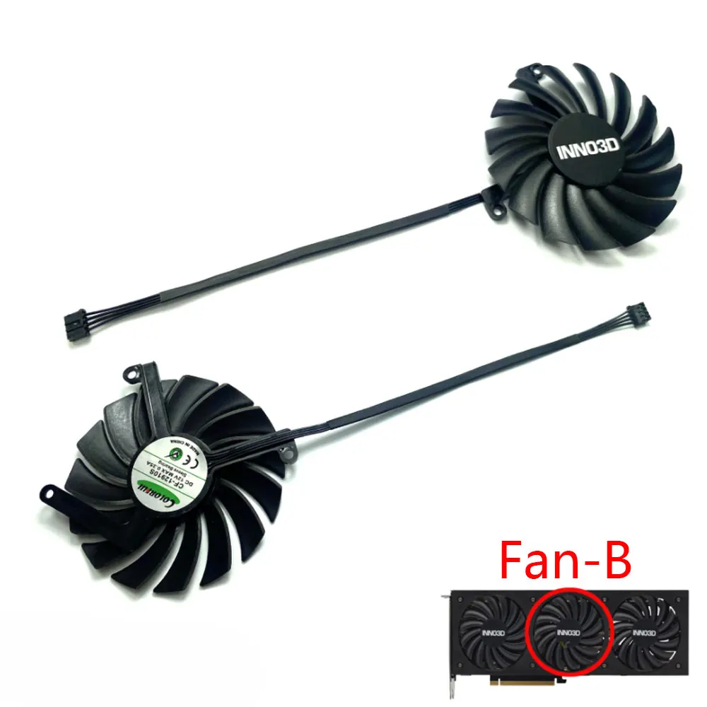 NEW 4PIN CF-12910S RTX 3070 TI X3 GPU Fan，For INN03D GeForce RTX 3070 TI、RTX 3080、RTX 3080 TI X3 OC Graphics card cooling fan