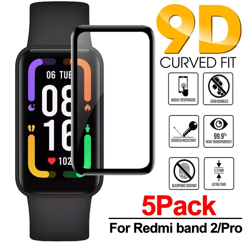 Para Xiaomi Redmi Band 2/Pro Protector de pantalla HD borde curvo completo película protectora suave para Redmi Band 2 accesorios no vidrio