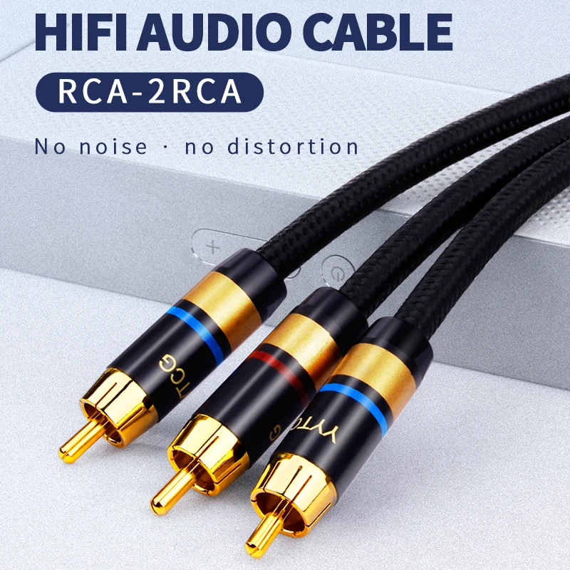 

1 RCA to 2 RCA Male Audio Cable for Subwoofer Amplifier Speaker DVD TV Home Theater System Splitter Y Cable Cords 1m 3m 5m