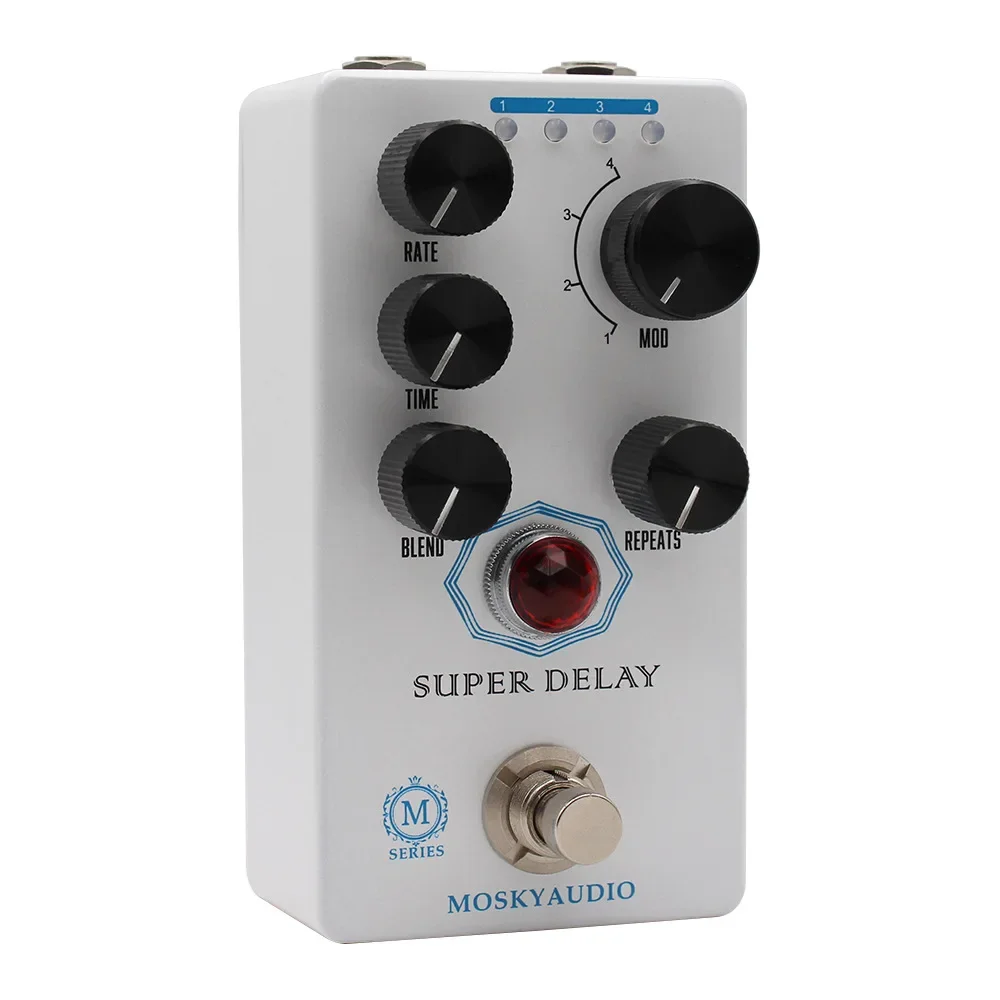 

MOSKYAUDIO Super Delay Guitar Effect Pedal Analog Style Tape Delay Effect 4 Modulation Guitar Pedal True Bypass DJ Equipment