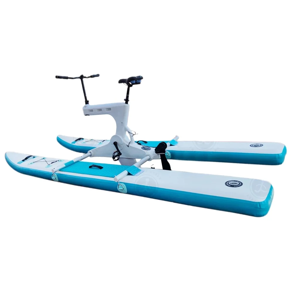 New Design Inflatable Single Water Bike Pedalo Pedal Boat Floating Bicycle For Sale