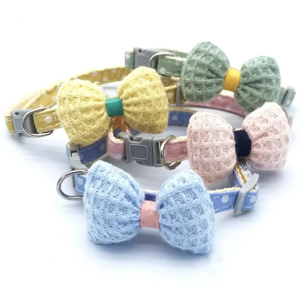 2024 New Puppy Collar Fine Workmanship Pet Collar Cute Bow Tie Dog Collar Rabbit Accessories