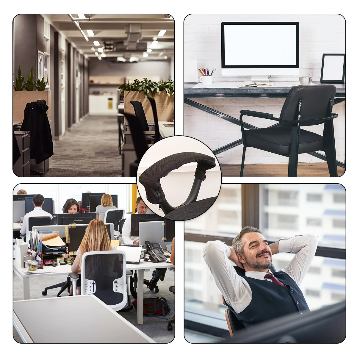 

1Pair Arm Rest Sleeves for Chair Premium Fabric Quick Recovery Elastic Fit Universal Design Comfortable Office Chair Armrest