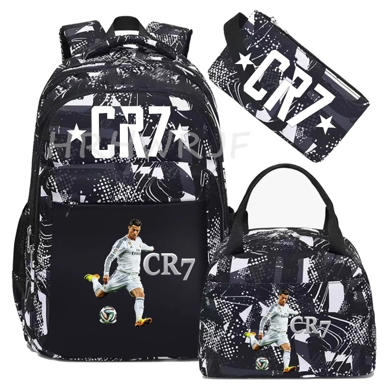 Mochilas Esportivas CR7 3 Peças Camufladas com Alça Dupla para Laptop, Grande Capacidade, para Viagem, Uso Casual, Femininas e Masculinas