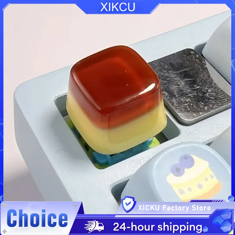

DIY Transparent Jelly Pudding Keycap Personalized Cross Shaft Mechanical Keyboard Key Caps Original Dripping 1Pc