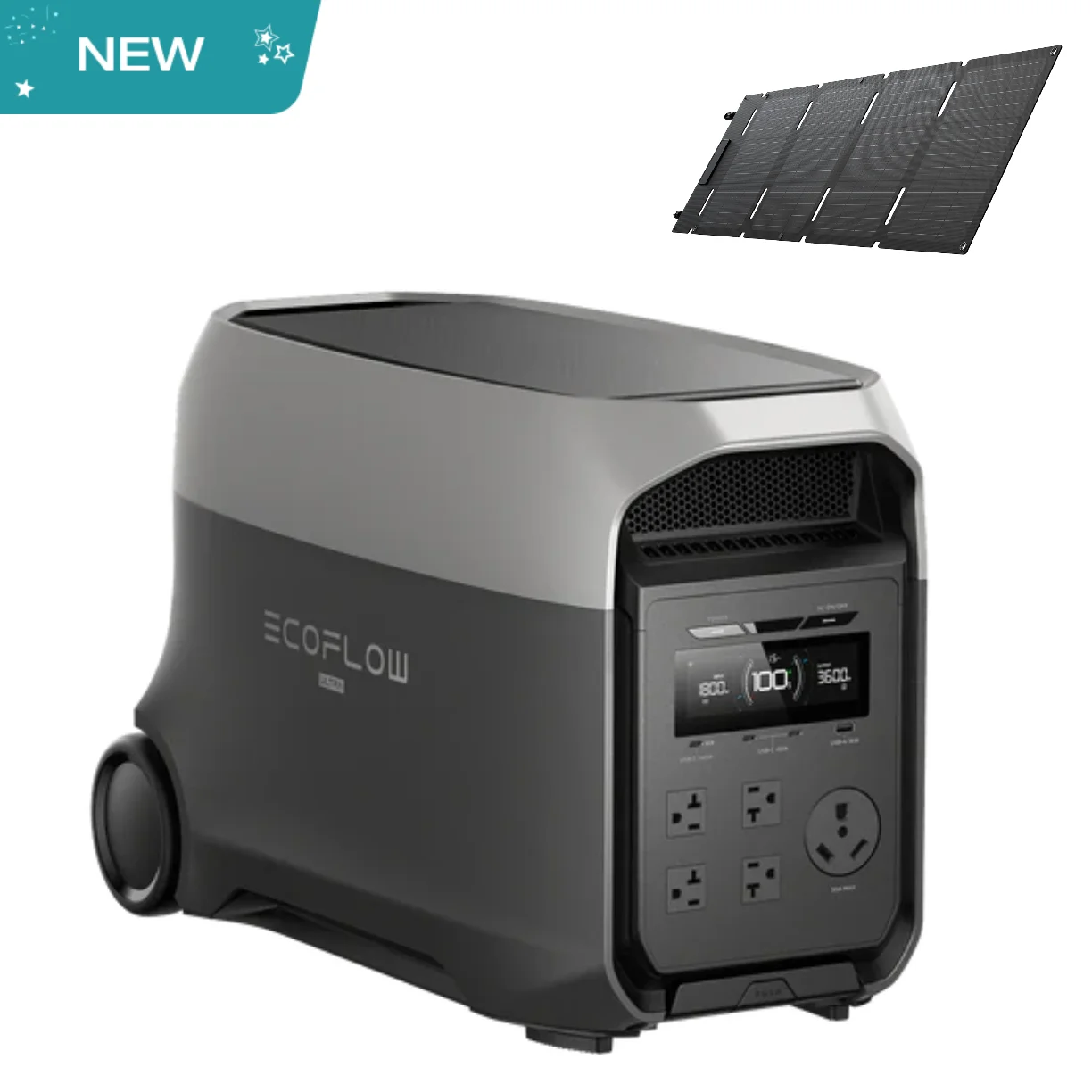 

Портативная электростанция ECOFLOW DELTA 3 Ultra с солнечной панелью 45 Вт, аккумулятором LiFePO4 3072 Вт·ч, выходной мощностью 3600 Вт (пиковая 7200 Вт)