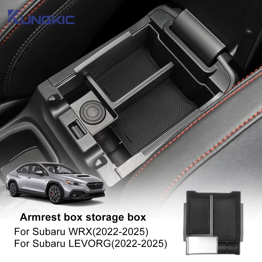 ABS LHD RHD Central Armrest Storage Box Phone Card Holder Storage Box Tray Organizer For Subaru Levorg WRX 2022 2023 2024 2025