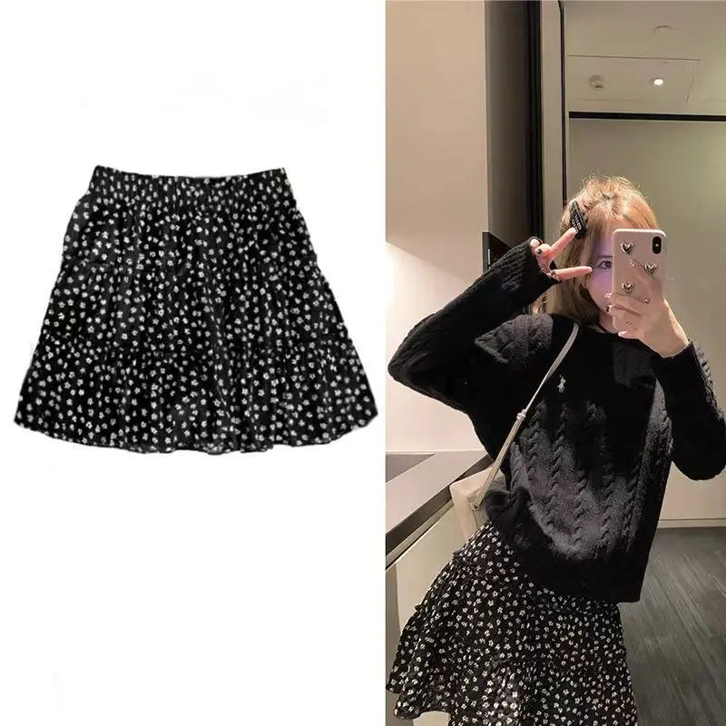 Wrap Black Satin Mini Skirt Women Ruffle Black Vintage Style Korean Silk Pink Skirts Short Kawaii Lolita Clothing Summer Beach