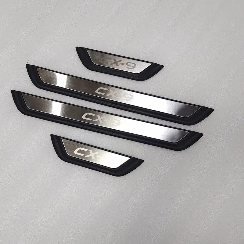 

FIT For Mazda CX-9 cx9 2020 2021 2022 Door Sill Scuff Plate Welcome Pedal ABS+Stainless Steel Car Styling Car Accessories E