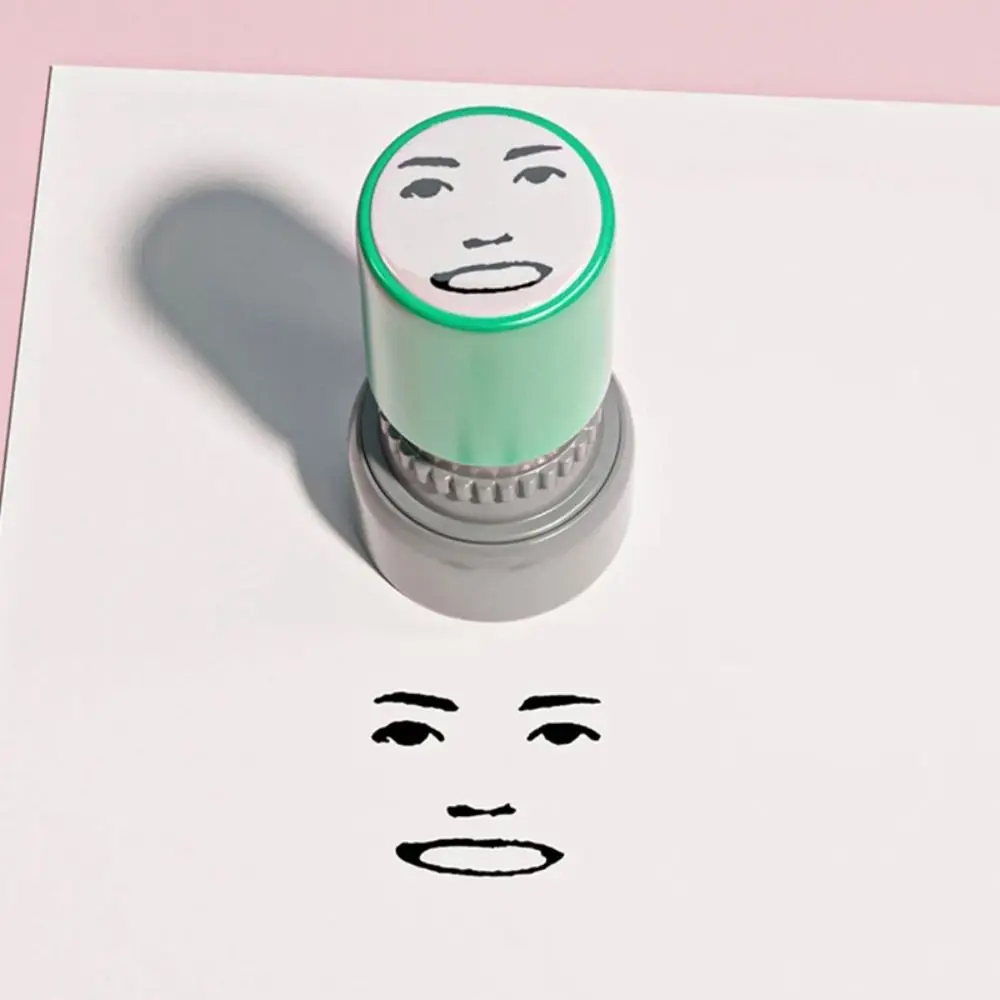 น่ารักNovetly Face Memeแสตมป์Self-Inking Prank Trickตลกแสตมป์แกะสลักDIYการพิมพ์ของเล่นวาด