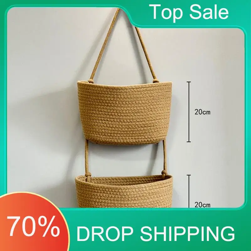 ^Arrival Three-Layer Wall-Mounted Storage Baskets For Household Items, Hanging Woven Basket Design, Space-Saving Home Rack Off-W