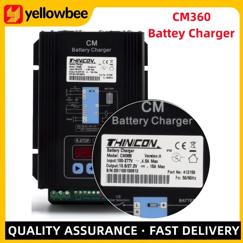 CM360 Diesel Generator Set THINICON Battery 20A Intelligent Charger Float 40A