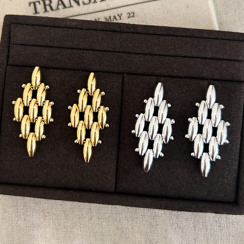 

PONYKISS 925 Sterling Silver 18K Gold Diamond Geometric Stud Earrings for Women Minimalist Fine Jewelry Vintage Accessories
