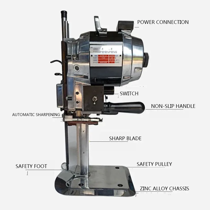 220V/1100W/1200 Vertical Straight Knife Garment Cutting Machine Cloth Cutting Knife 6/8/10 Inch Electric Cloth Cutting Machine