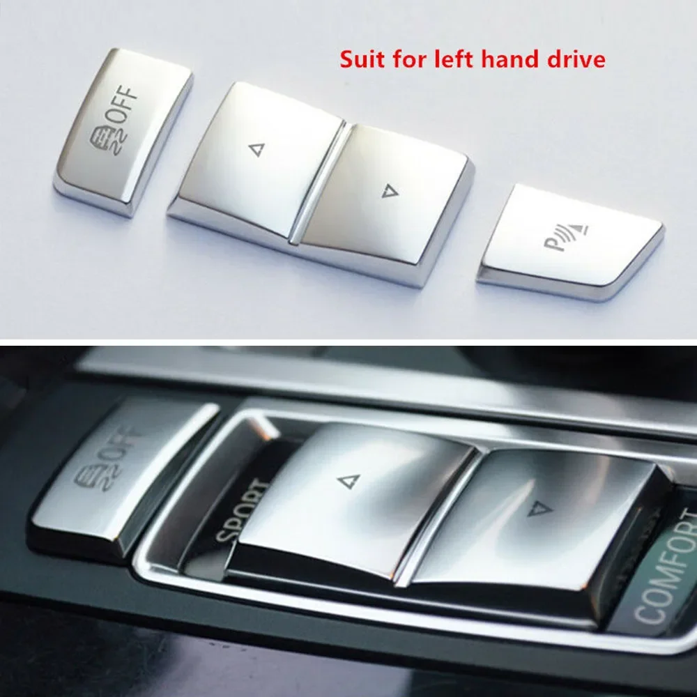 3Pcs/set Chrome ABS Gear Shift Buttons Decorative Cover Trim Suit For BMW 5 Series F10 F07 F18 2011-2017