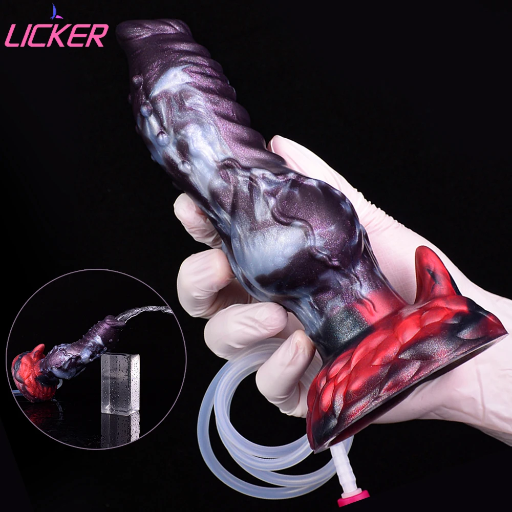 

LICKER Simulation Dog Knot Squirt Water Dildo Anal Sex Toy Orgasm Experience For Women Masturbator Ejaculating Penis With Sucker