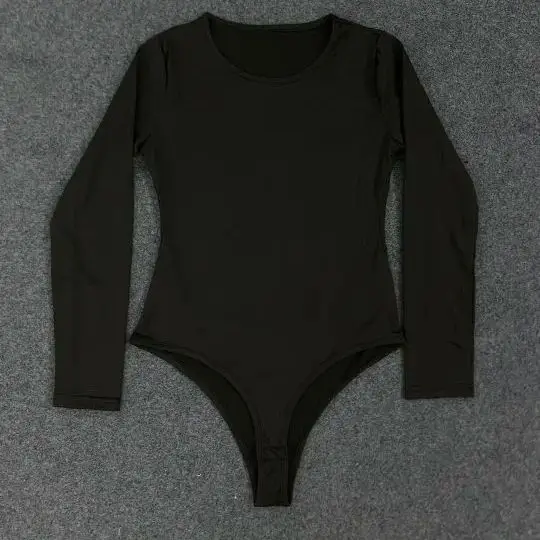 

Europe America Autumn Winter Commute Solid Color High Neck Backless Tight Fitting Slim Fit Long Sleeved Sexy Women's Bodysuit