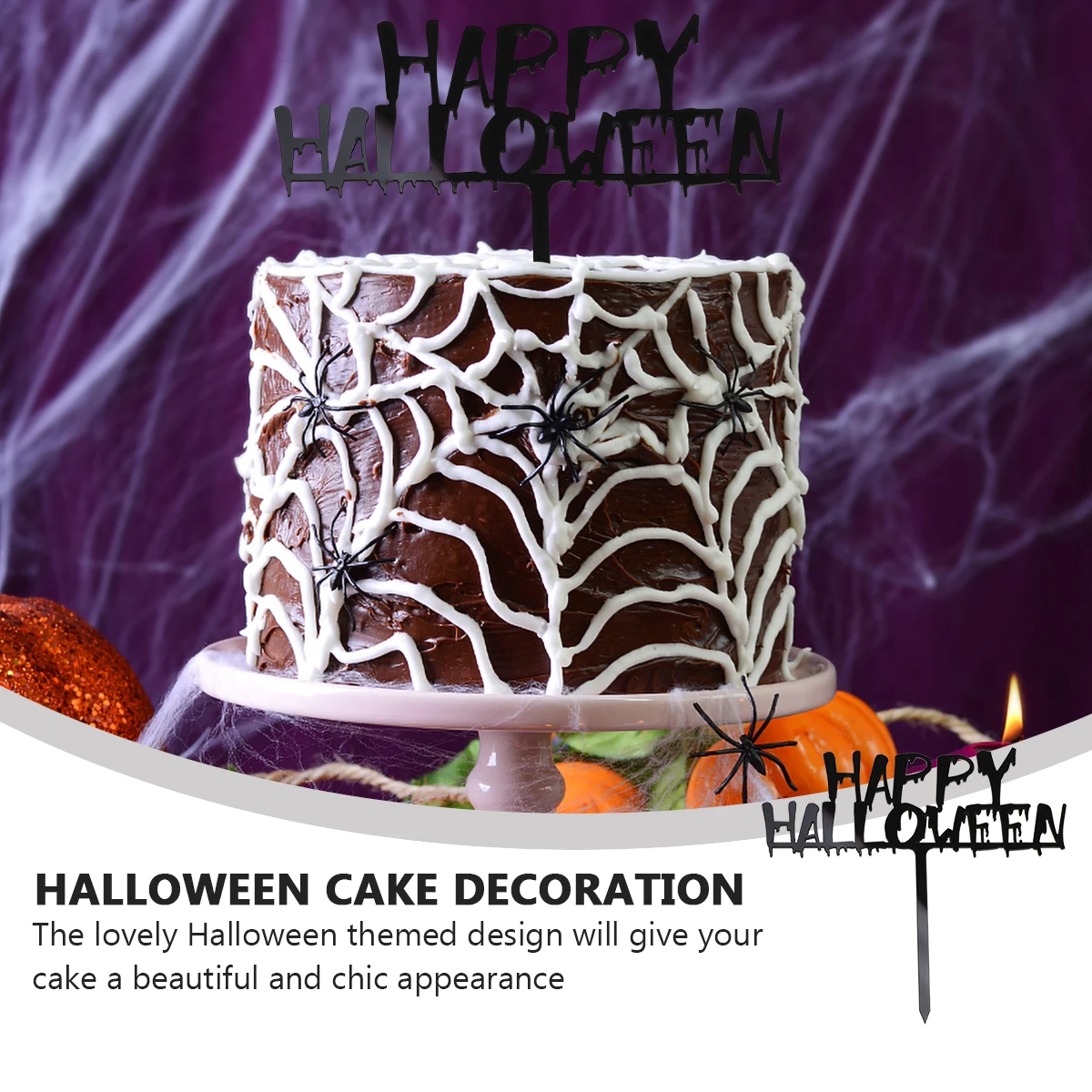 

10PCS Acrylic Decoration Halloween Theme Insert Party Cake Topper Supplies Prop Party Cake Decor Prop Supplies