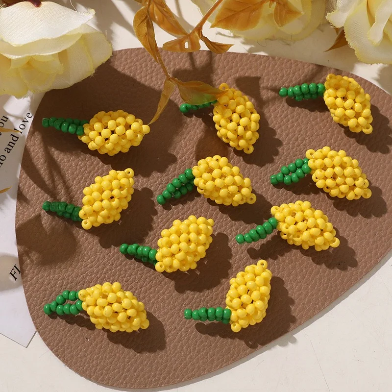 最新の-30-ピース-ロットカラーアクリルビーズ手作り織り漫画レモン形状ビーズ-diy-ジュエリー衣服ヘアアクセサリー