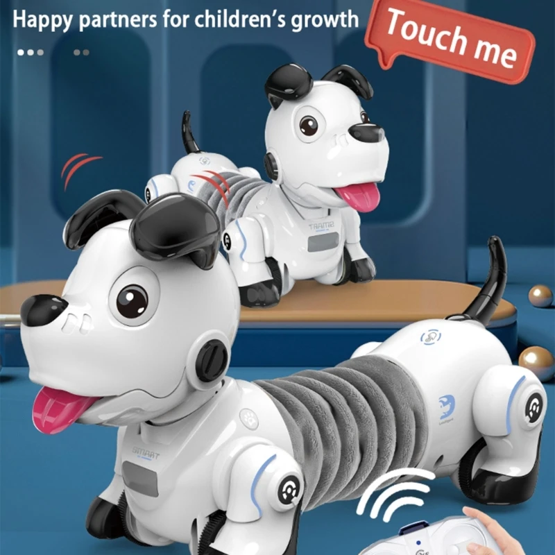 Kids Electric Pet Dog Remote Control Toy Infant Walking Learning Educational Toys Interactive Smart Robot for Boys Girls Gifts