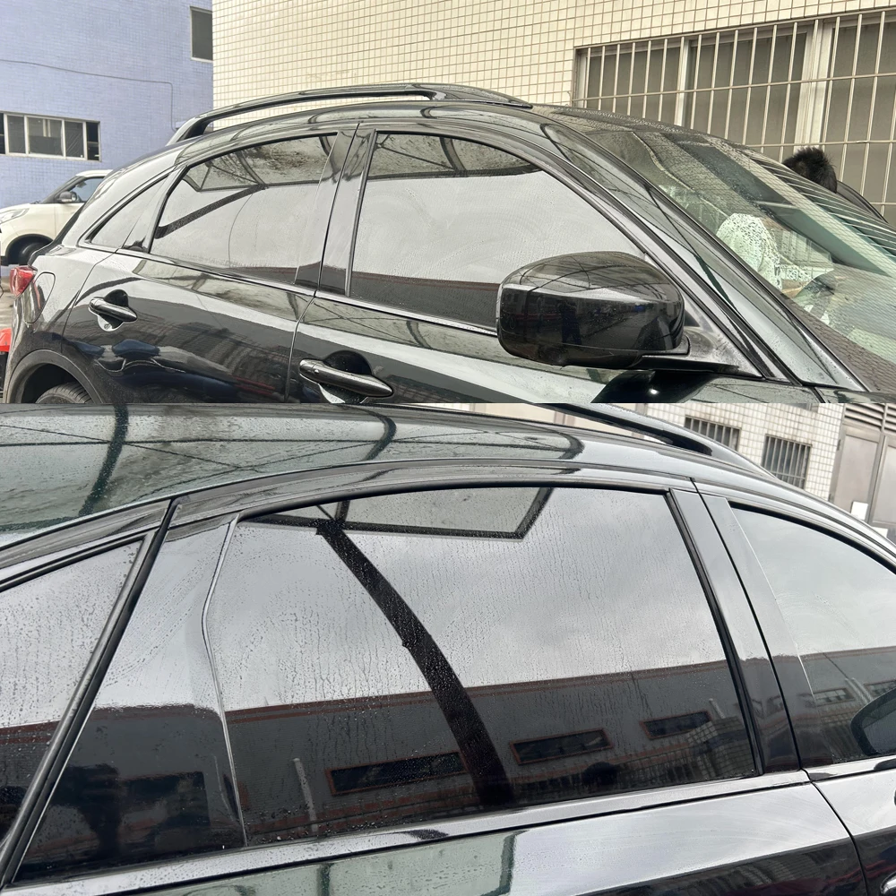

Наклейки для удаления хромированных элементов на окнах Infiniti QX70 FX35 FX55 2009-2016, глянцевые черные наклейки для стойки ABC.