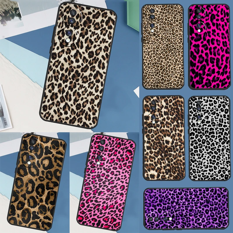 Leopard Print For Huawei Honor Magic 5 Lite X8 X9a 50 70 P40 P20 P30 Pro P50 Nova 9 5T P Smart 2021 Case