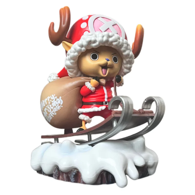 Echte 16 cm Anime Een Stuk Kerst Chopper Slee Scène Gk Actiefiguren Schattige Pop Pvc Kamer Decoratie Geschenken Op voorraad