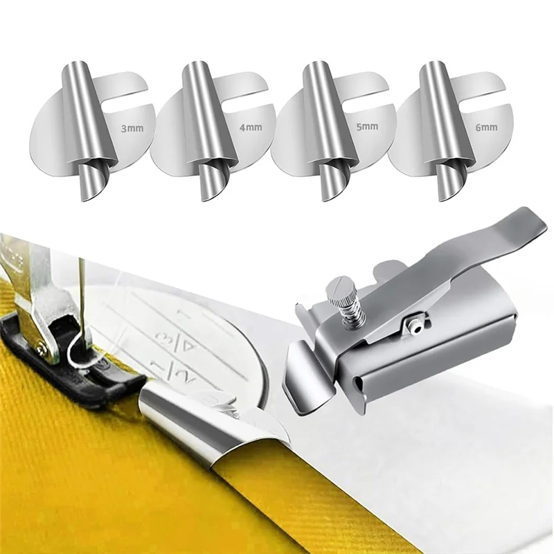 HOT-5PCS Magnetic Seam Guide And Sewing Rolled Hem Presser Foot Set, Sewing Machine Magnetic Hemmer Guide