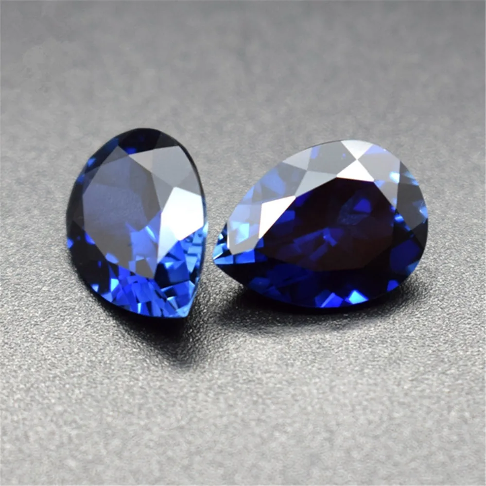 Pear Shaped Faceted Sapphire Teardrop Cut Sapphire Gem Multiple Sizes to Choose