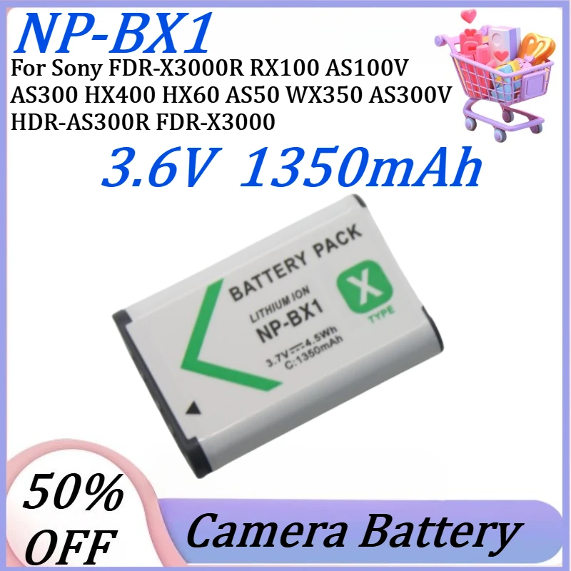 For SONY NP-BX1 NP Bx1 Np-bx1 Battery for Sony FDR-X3000R RX100 AS100V AS300 HX400 HX60 AS50 WX350 AS300V HDR-AS300R FDR-X3000