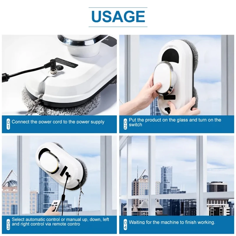 Intelligent Window Cleaning Robot Large Suction Path Planning Electric Remote Control Automatic Window Cleaning Machine