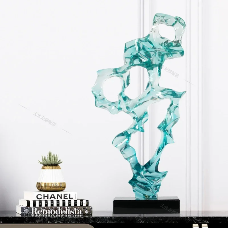 

Light Luxury Resin Floor-to-ceiling Sculptures Modern Home Decor Hotel Lobby Statue Ornaments Porch Transparent Art Decoration