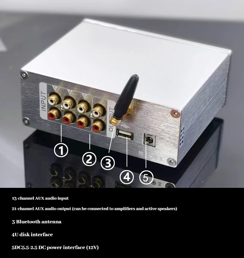 مضخم الجيل الجديد F9 HIFI مع مشغل USB بلوتوث 5.3 فك تشفير مستقل لشاشة مؤشر الألوان الحقيقية