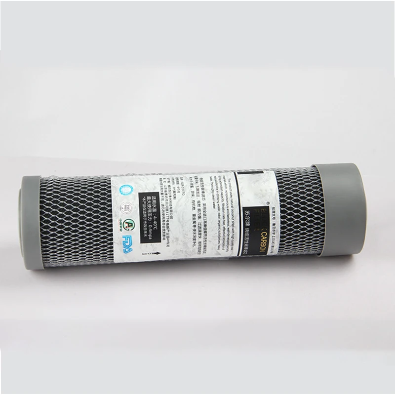 Depuratore d'acqua, elemento filtrante della macchina per acqua pura, carbonio di particelle di cotone PP pressato piatto da 10 pollici, carbonio compresso, c sinterizzato