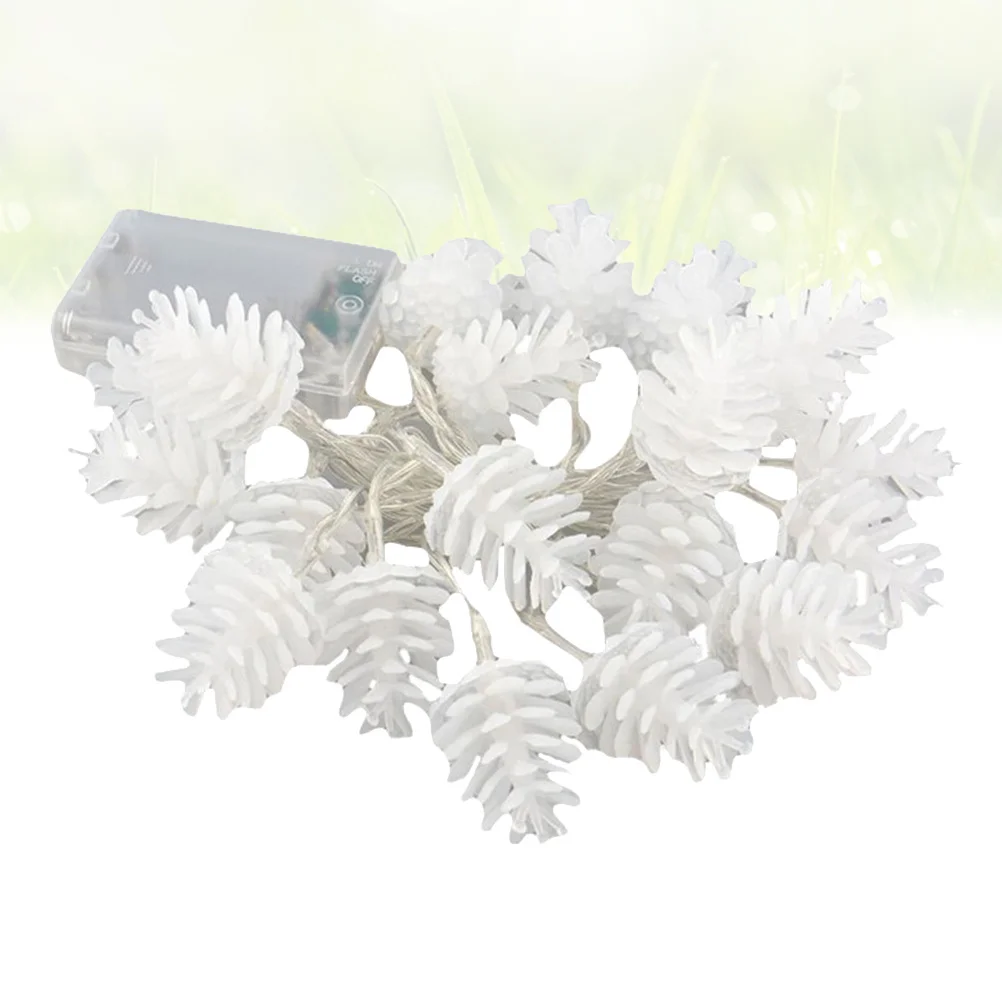 20 سلسلة أضواء LED كوز الصنوبر 2 متر تعمل مقاومة للماء أضواء الجنية الصفراء الدافئة للديكور الداخلي والخارجي لعيد الميلاد