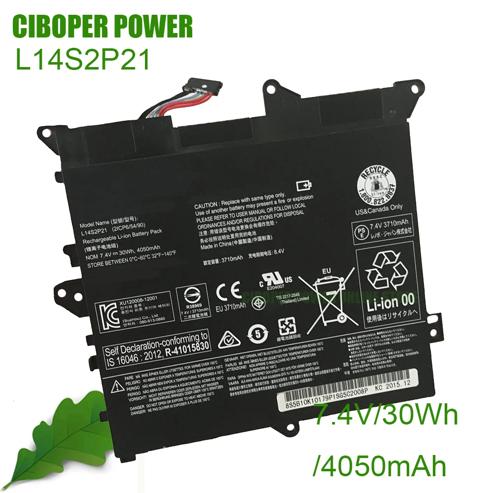 Laptop Battery L14S2P21 L14M2P22 5B10H09630 5B10H09632 30WH For IdeaPad 300S-11iBR,Yoga 300-11iBY-80M0,Flex 3-1120-80LX,3-1130