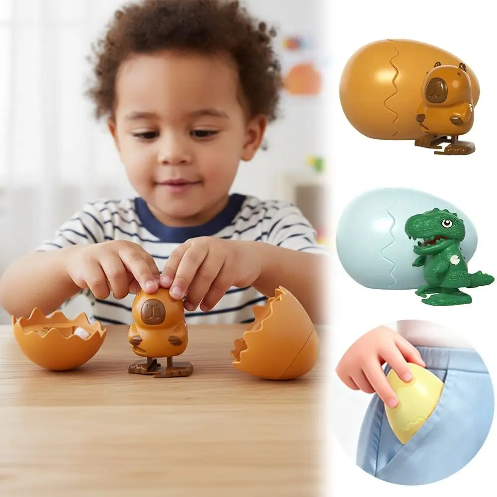 جديد الكرتون عقارب الساعة الحيوان القفز البيض لعبة المشي ديناصور يختتم المشي كابيبارا يختتم سلسلة الحيوان تشغيل البيض