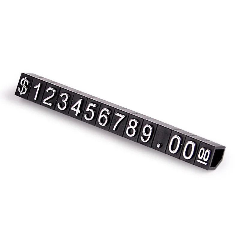 50sets Mini Plastic Jewelry Number Price Bar Strip Display Marked Particle Stands Detachable with Currency