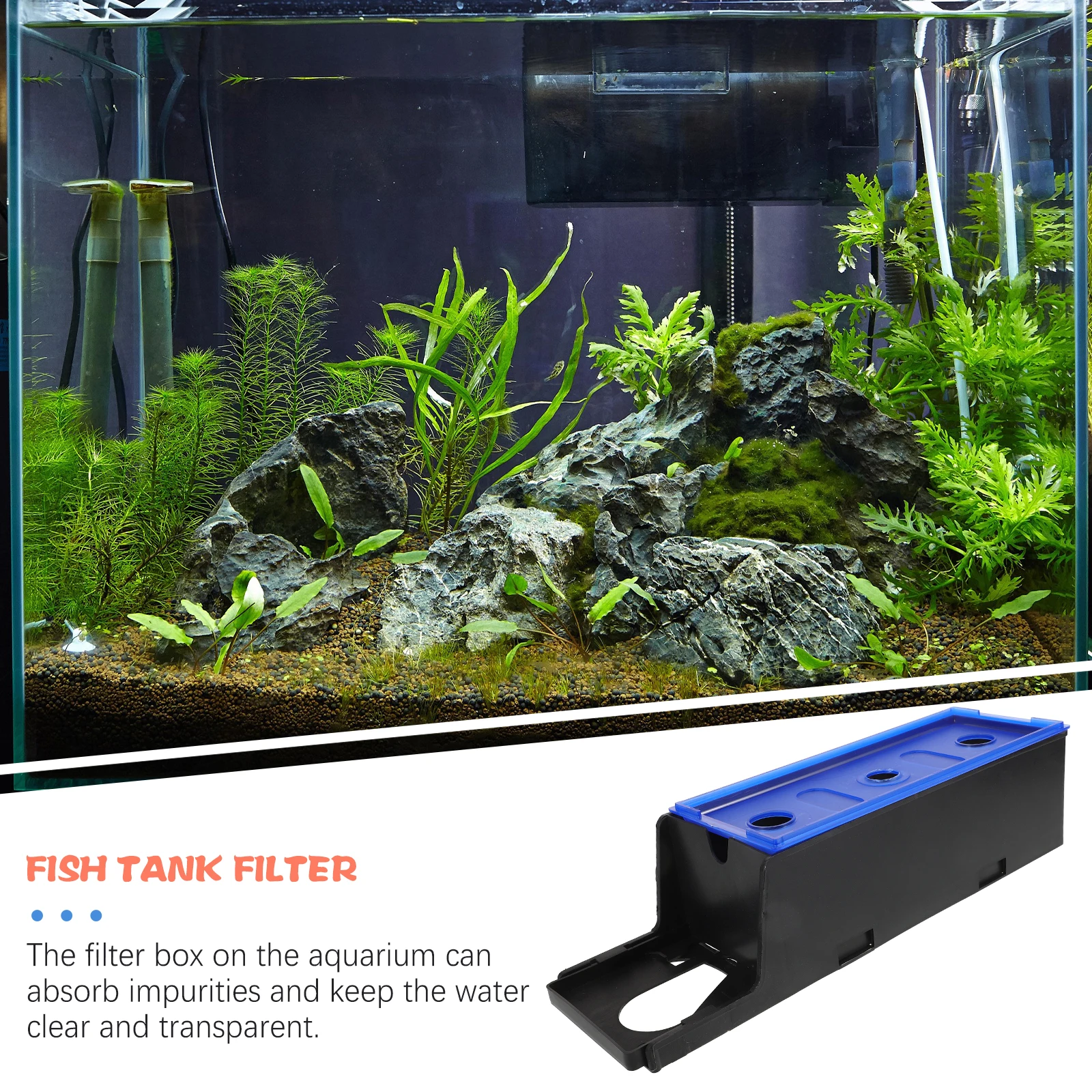 

External Filter Box Fish Tank Large Size Gravel Cleaner Plastic Aquarium Hanging Drip Purification Home Office Pet