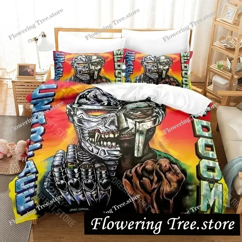 3D Print MF DOOM Bedding Set Duvet Cover Bed Set Quilt Cover Pillowcase Comforter king Queen Size Boys Adult Bedding Set029