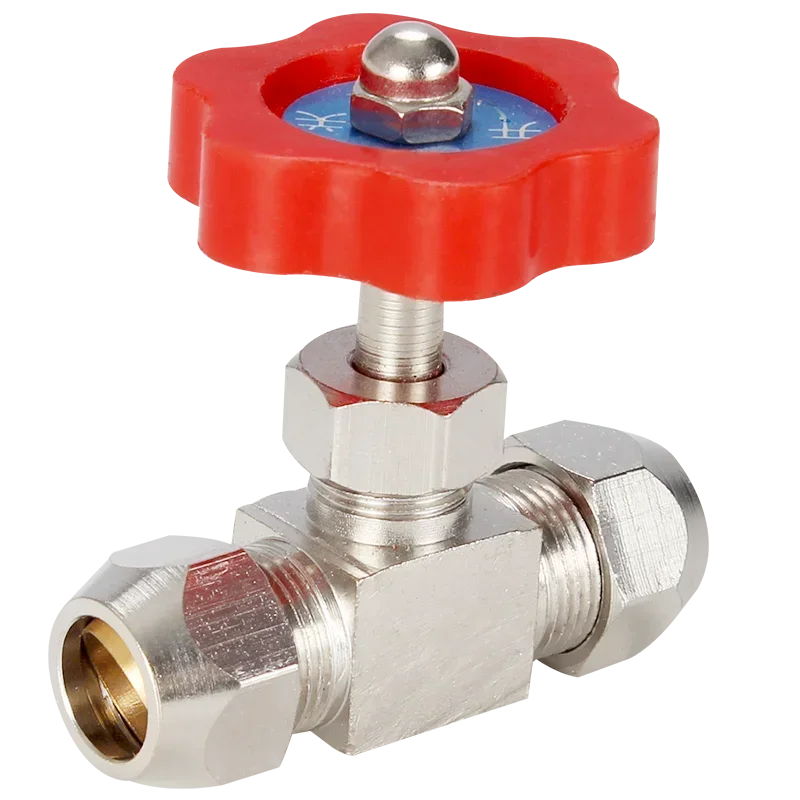 6mm 8mm 10mm 12mm Hole Dia Orange Plastic Handle Metal High Pressure Durable Tube Needle Type Globe Valve