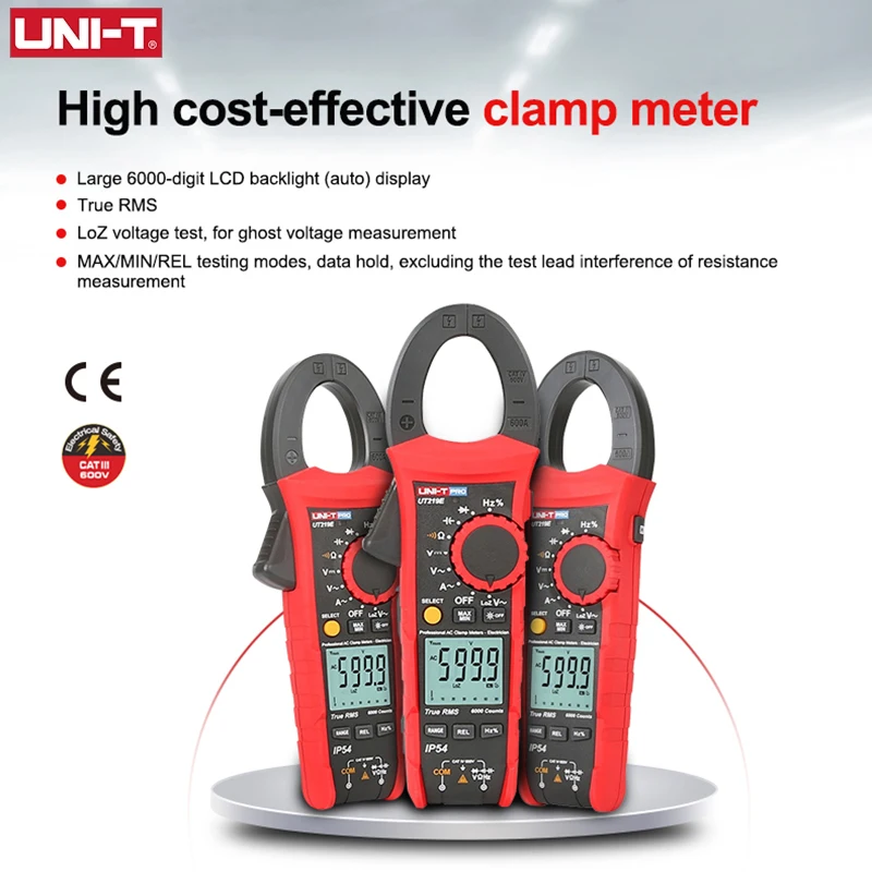 UNI-T UT219E UT219M UT219DS Professional Clamp Meter True RMS LoZ Input For Ghost Voltage Measurement CAT IV 600V