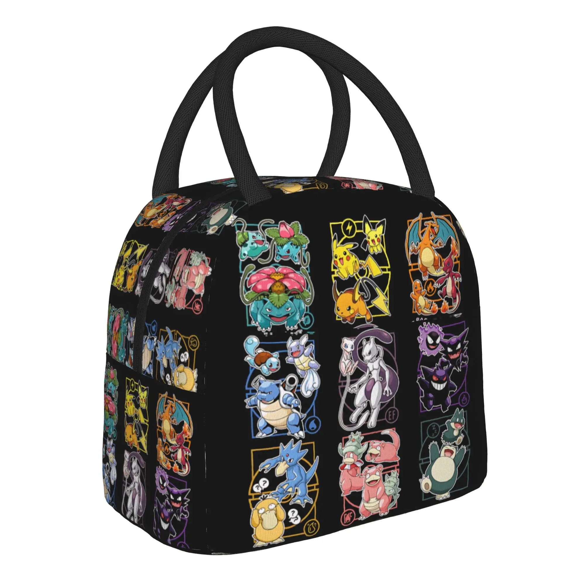 Pokemon Halloween Theme Handbag Insulated Lunch Bag Meal Pack Rice Bag  bolsa Student Bento Lunch Handbag Insulation