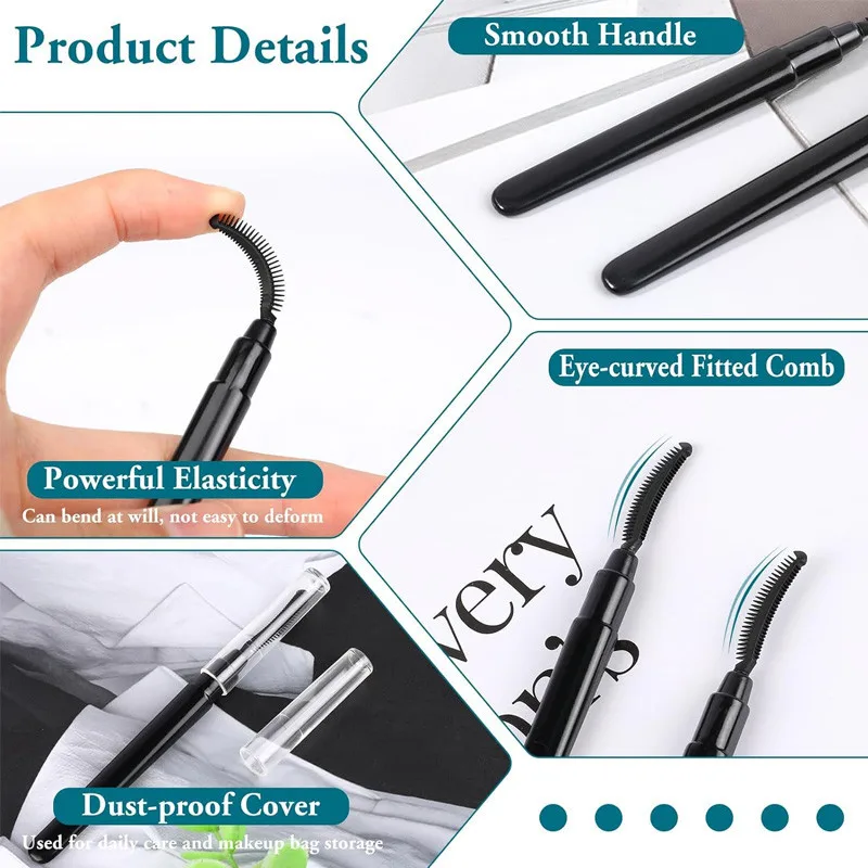 Silicone Eyelash Brush Eyebrow Applicator Portable Lash Separator With Dust Protection Mascare Wands For Travel Makeup Tool - view 4
