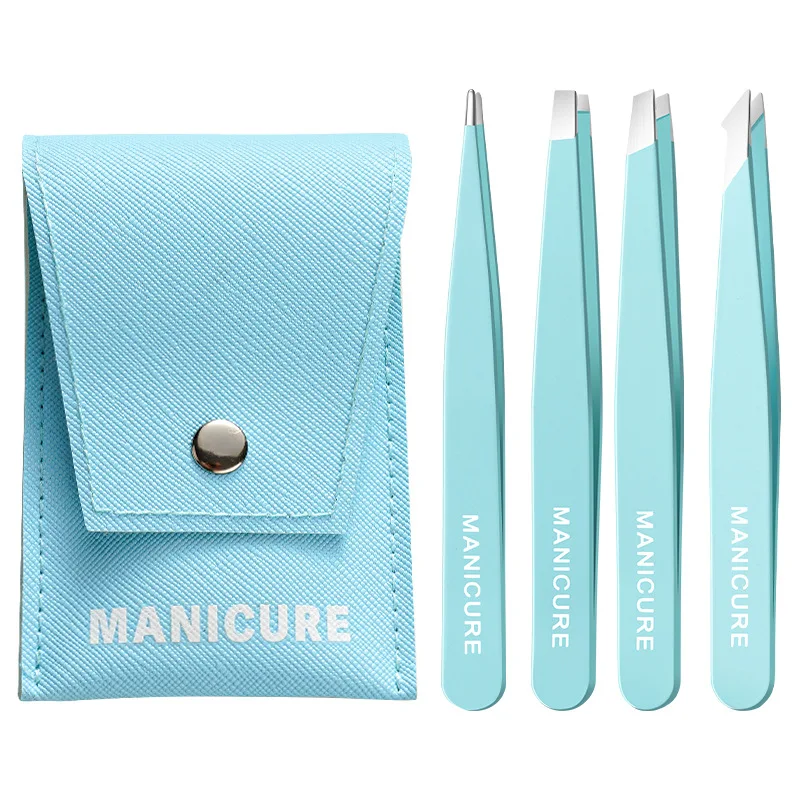 Pince à épiler sourcils colorée en acier inoxydable, outil de beauté pour l'épilation des poils fins, pinces biseautées pour sourcils, outils de maquillage