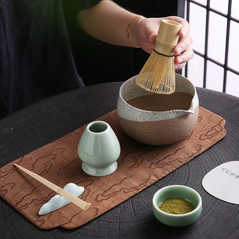 

Japanese Matcha Tea Set Bamboo Tea Brush Ceramic Tea Bowl Composition Chinese Traditional Handmade Tea Tools Holiday Gifts