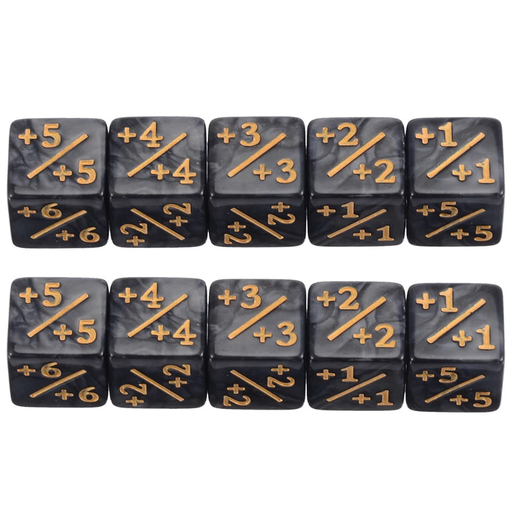 10 Pieces 6 Sided Counters Dice  Compatible with CCG/Card Counters Token Dice Card Gaming Dice Counters for Board Game